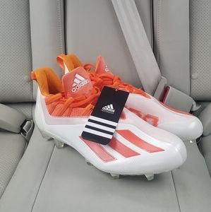 Adidas SM Adizero 21 White Orange Football Cleats GY7970 Men Size 13 NEW